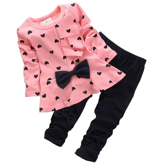 Baby Girls Clothing Set Long Sleeve T Shirt and Pants Kids 2pcs Clothes