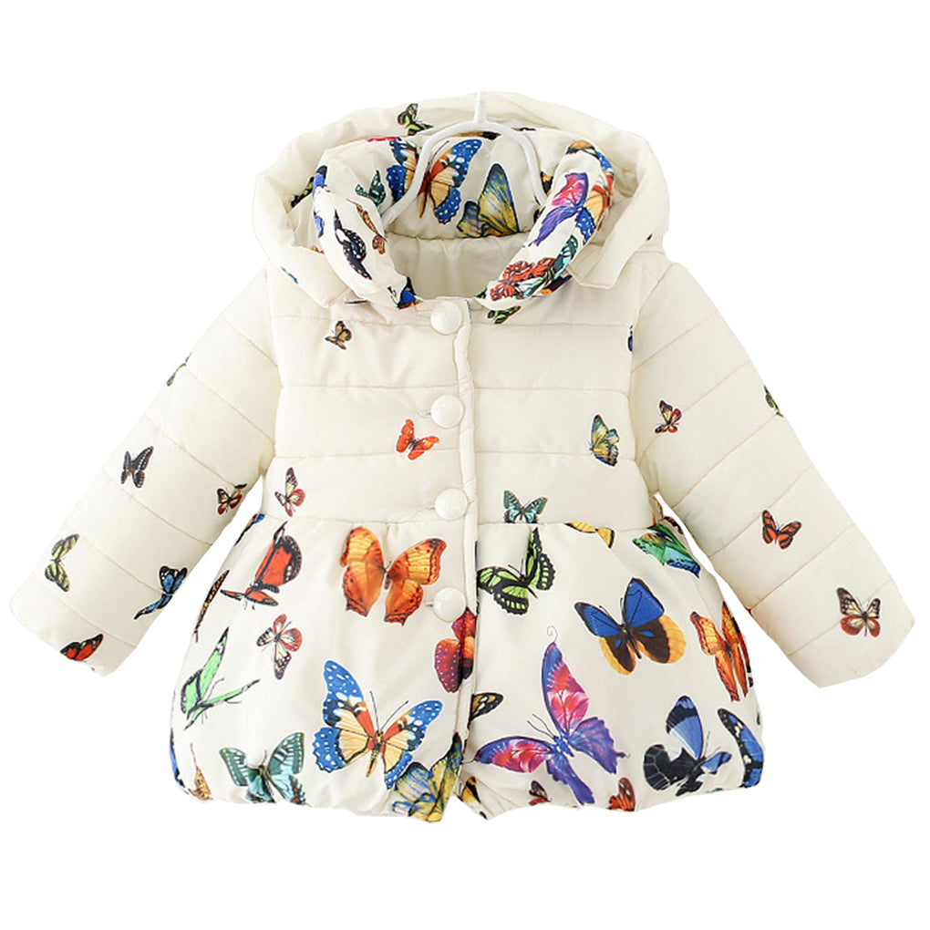 Baby Girls Winter Autumn Warm Butterfly Little Kids Toddler Jacket Coat Little Girls Outerwear