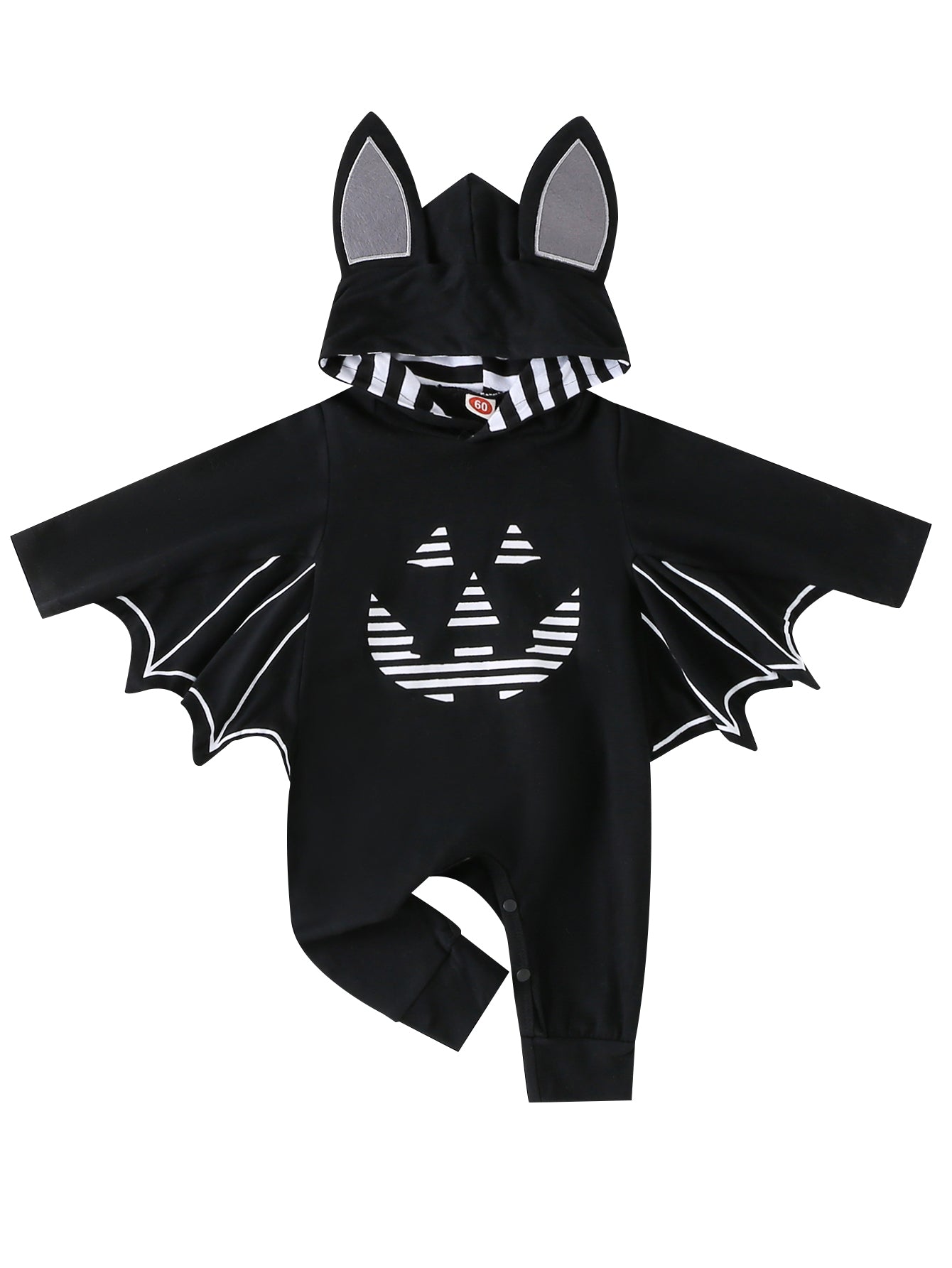 Baby Clothes Boys Halloween Black Pumpkin One-pieces Hooded Long Sleeve Romper