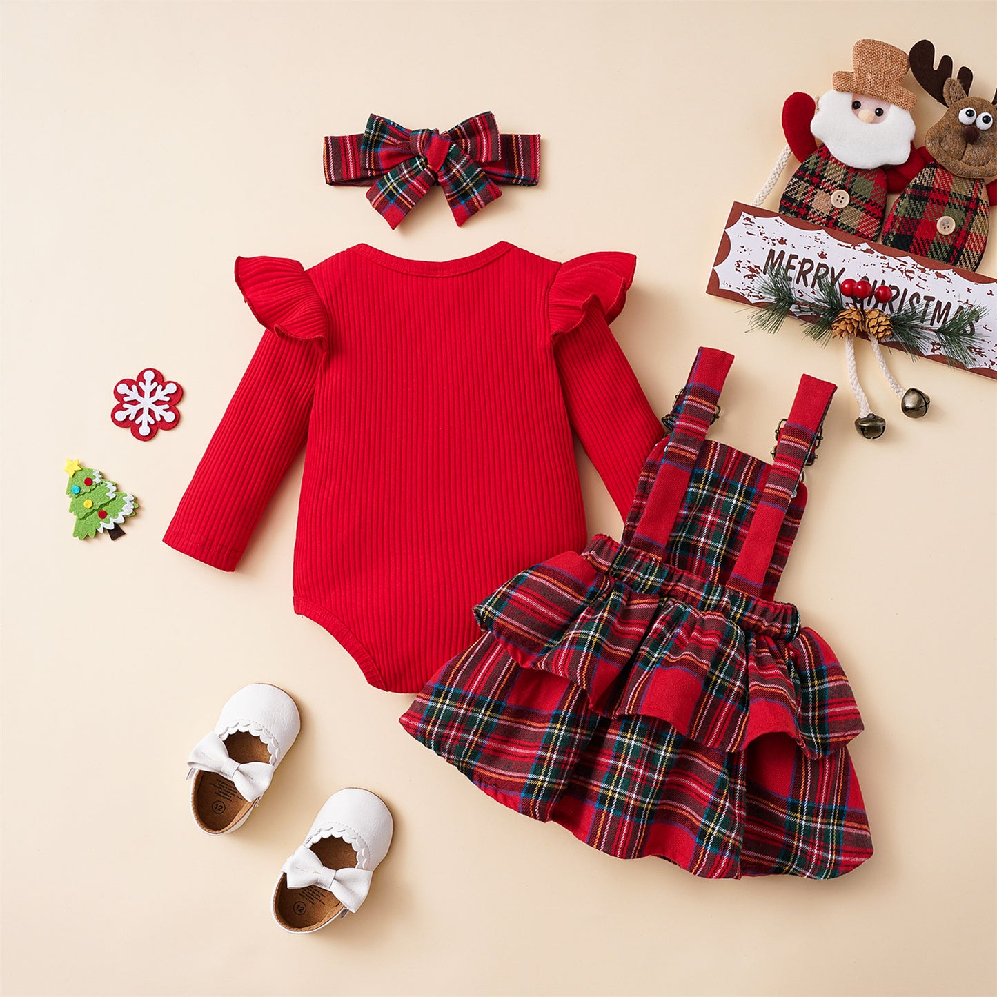 Baby Girls Autumn and Winter Clothing Set Infant 0-18 Months Long Sleeve Romper and  Skirt Clothing