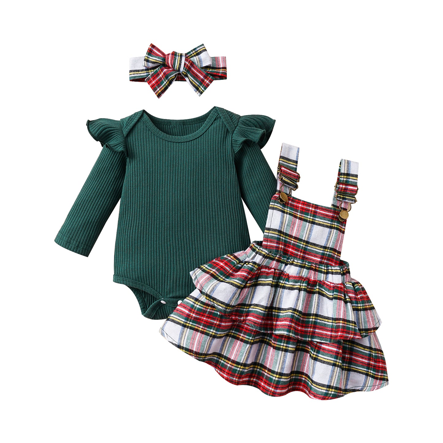 Baby Girls Autumn and Winter Clothing Set Infant 0-18 Months Long Sleeve Romper and  Skirt Clothing